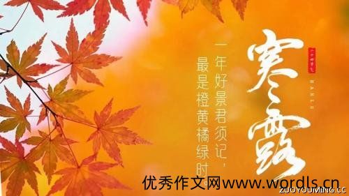 寒露暖心微信祝福语